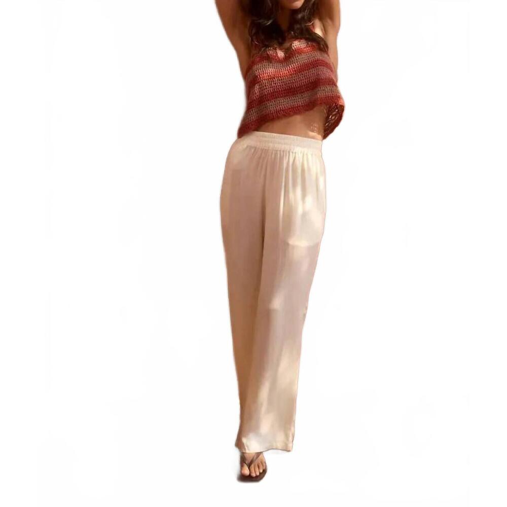 NEW ALL THAT REMAINS rylee high waisted wide leg pants in cream
